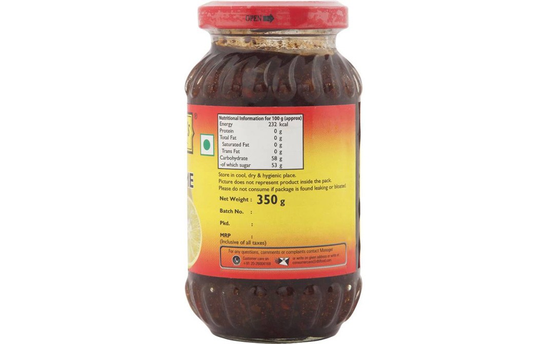 Mother's Recipe Rajasthani Sweet Lime Pickle   Glass Jar  350 grams